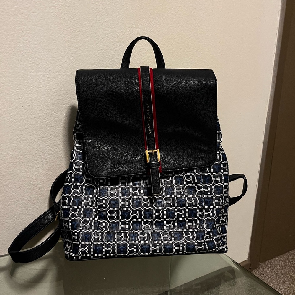 Tommy Hilfiger Black and Blue Backpack
